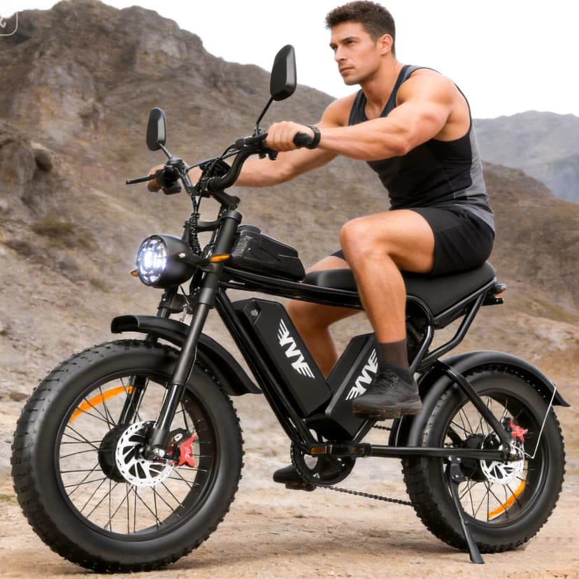 Yvy Q20 Pro 52V 40Ah Dubbelmotor Elcykel med Feta Däck