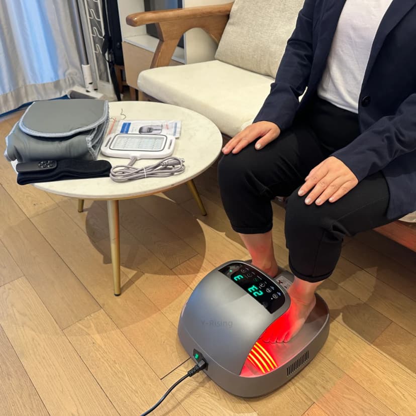 Y-Rising Terahertz-fotmassager med röd- och blåljusterapi