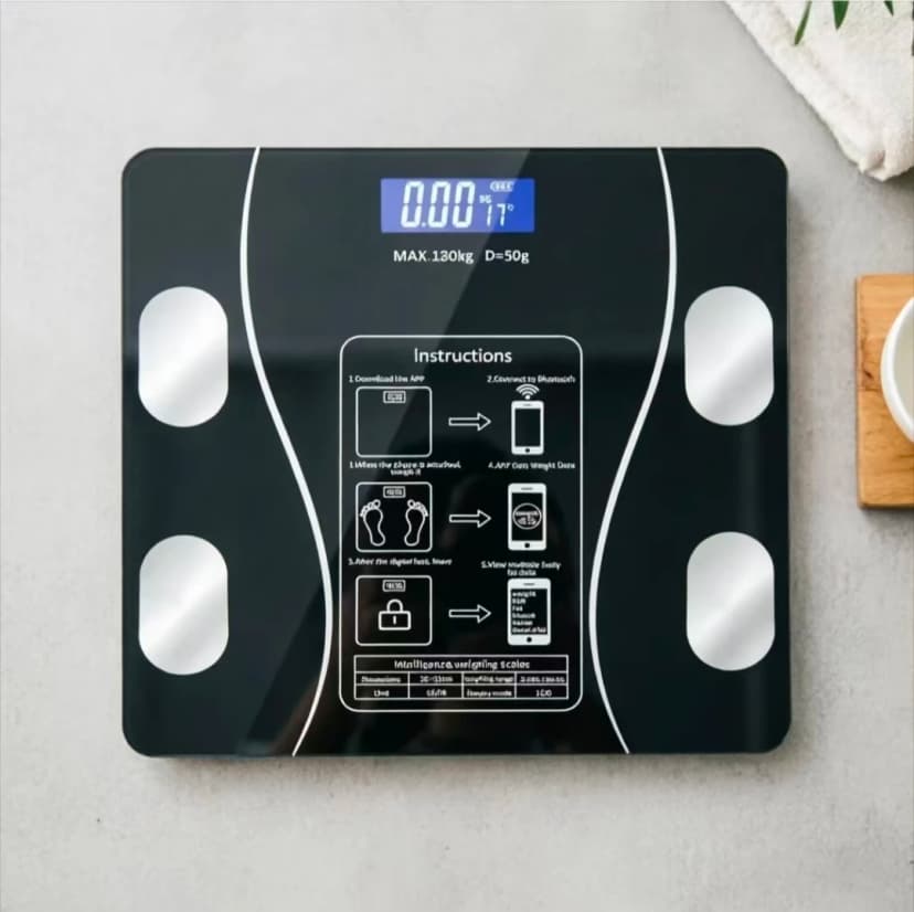 180 kg smart kroppsfettsvåg med Bluetooth och appstyrning
