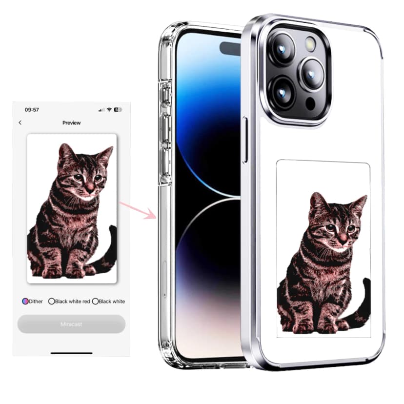 Gör-det-själv Smart NFC-bläckskärm Mobilskal för iPhone 13/14/15 Pro Max